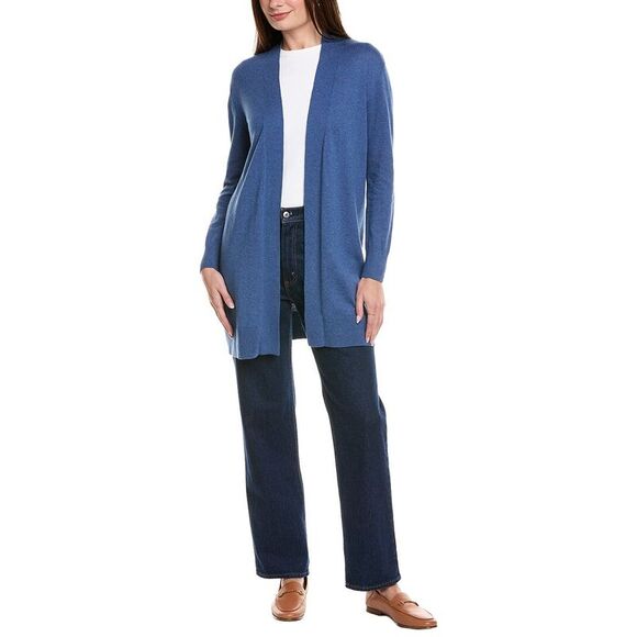 Hannah Rose WomensRelaxed Cashmere-Blend Duster Blue